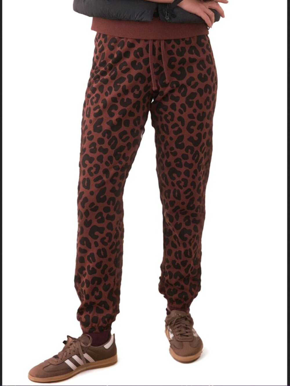 Marine Layer Anytime Leopard Print Joggers Medium Sweatpants Lounge Fall Cozy